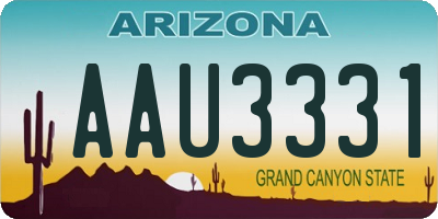 AZ license plate AAU3331