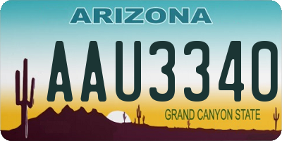 AZ license plate AAU3340