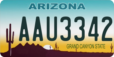 AZ license plate AAU3342