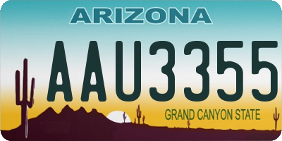 AZ license plate AAU3355