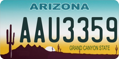 AZ license plate AAU3359