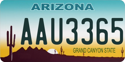 AZ license plate AAU3365