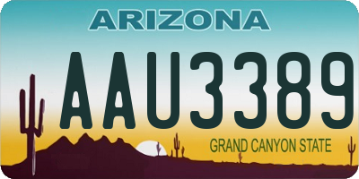 AZ license plate AAU3389