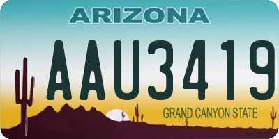 AZ license plate AAU3419