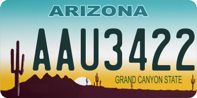 AZ license plate AAU3422
