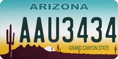 AZ license plate AAU3434