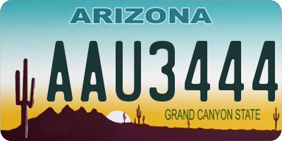 AZ license plate AAU3444