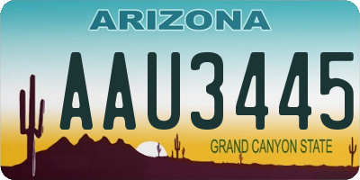 AZ license plate AAU3445