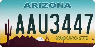 AZ license plate AAU3447