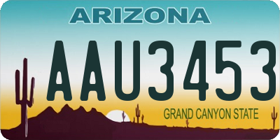 AZ license plate AAU3453