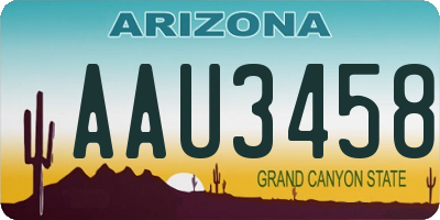 AZ license plate AAU3458