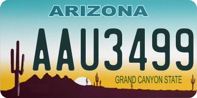 AZ license plate AAU3499