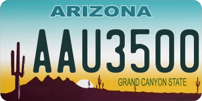 AZ license plate AAU3500