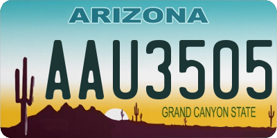 AZ license plate AAU3505