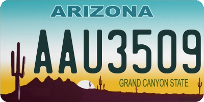 AZ license plate AAU3509