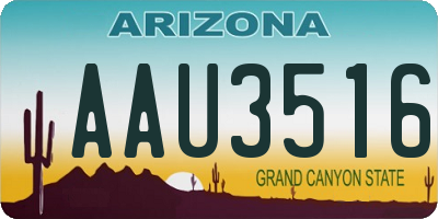 AZ license plate AAU3516