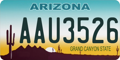 AZ license plate AAU3526