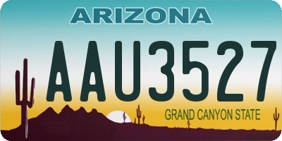 AZ license plate AAU3527