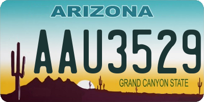 AZ license plate AAU3529