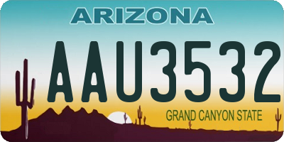 AZ license plate AAU3532