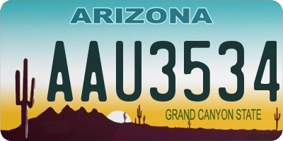 AZ license plate AAU3534