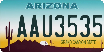 AZ license plate AAU3535