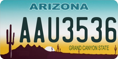 AZ license plate AAU3536