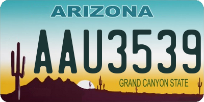 AZ license plate AAU3539