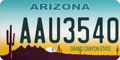 AZ license plate AAU3540