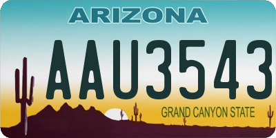AZ license plate AAU3543