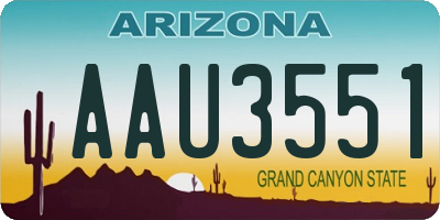 AZ license plate AAU3551