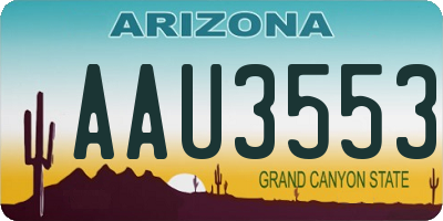 AZ license plate AAU3553