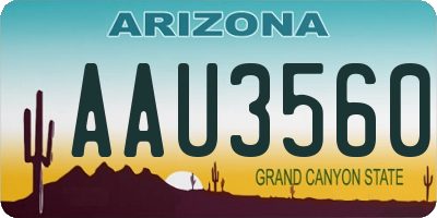 AZ license plate AAU3560