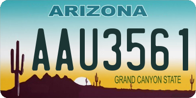 AZ license plate AAU3561