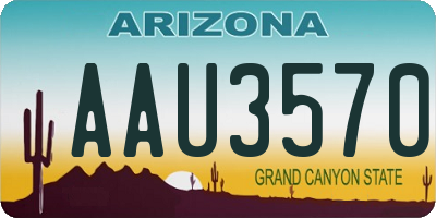 AZ license plate AAU3570