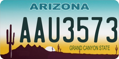 AZ license plate AAU3573