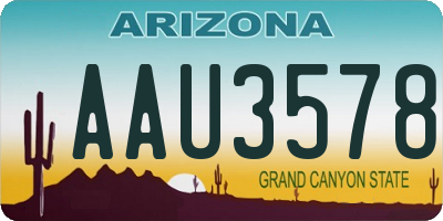 AZ license plate AAU3578