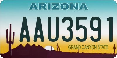 AZ license plate AAU3591