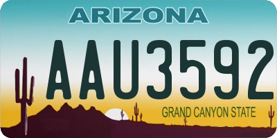 AZ license plate AAU3592