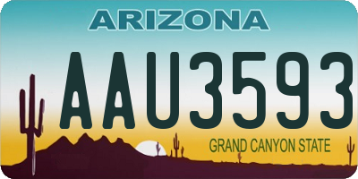 AZ license plate AAU3593