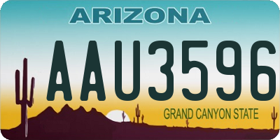 AZ license plate AAU3596