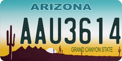 AZ license plate AAU3614