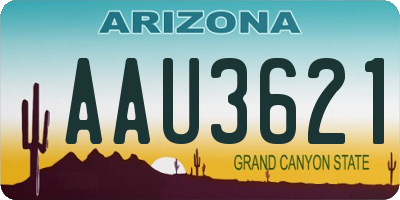 AZ license plate AAU3621