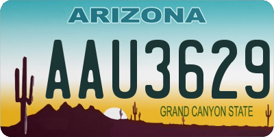 AZ license plate AAU3629
