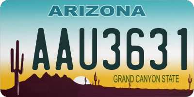 AZ license plate AAU3631