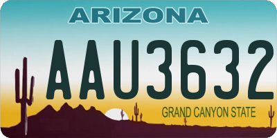 AZ license plate AAU3632