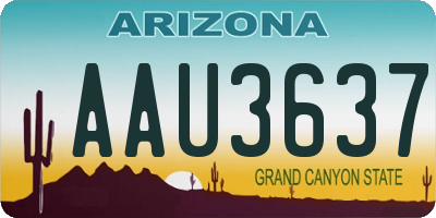 AZ license plate AAU3637