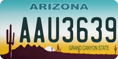 AZ license plate AAU3639