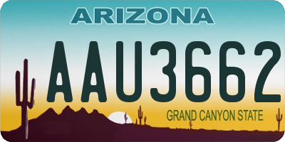 AZ license plate AAU3662