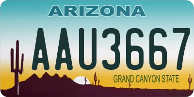 AZ license plate AAU3667